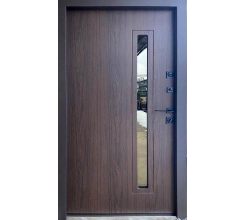 Двери Qdoors Стронг Вест коричневый песок/дуб темный Vinorit