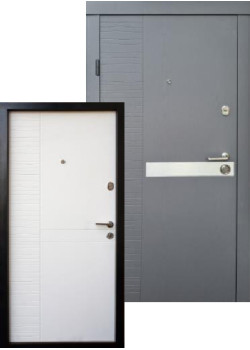 Двери Премиум Делла светло серая-белое дерево Qdoors