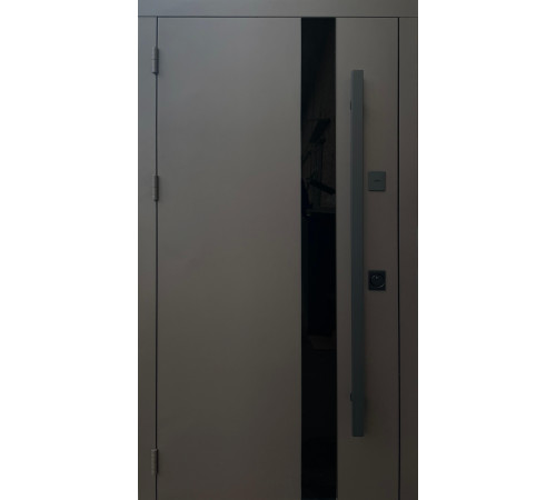 Двери Qdoors Стрит Элегант металл песок 8019 краска, декор лакобель МДФ дуб темный Vinorit 3K