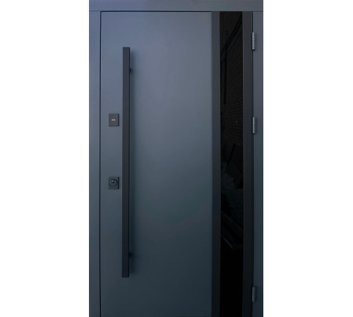 Двері Qdoors Стріт Спейс метал Антрацит 7021 фарба/МДФ біла шагрень Vinorit 3К