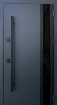 Двери Qdoors Стрит Спейс металл Антрацит 7021 краска/МДФ белая шагрень Vinorit 3К