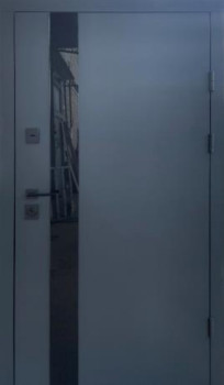 Двери Qdoors Стрит Элегант металл Антрацит 7021 краска, декор лакобель/МДФ белая шагрень Vinorit 2К
