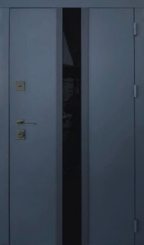 Двери Qdoors Стрит Флай металл Антрацит 7021 краска, декор лакобель/МДФ белая шагрень Vinorit 2К
