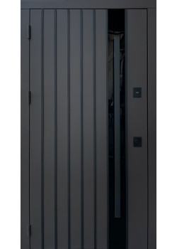 Двери Qdoors Стрит Арт металл RAL8019 песок/МДФ белая шагрень