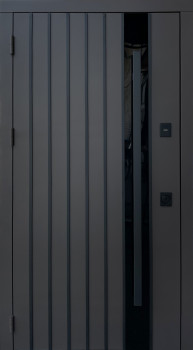 Двери Qdoors Стрит Арт металл RAL8019 песок/МДФ белая шагрень