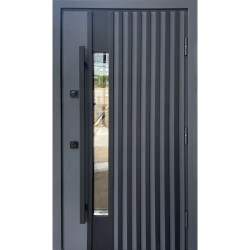 Двері Qdoors Стронг Прайд антрацит пісок/біла структура