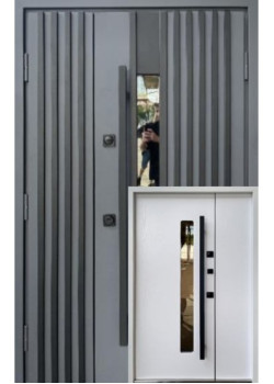 Двери Qdoors Стронг Прайд антрацит песок/белая структура 1200
