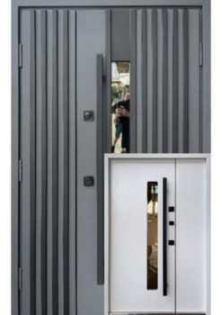 Двері Qdoors Стронг Прайд антрацит пісок/біла структура 1200