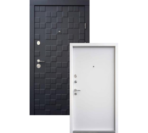 Входные Двери Онтарио софт черный/белый супермат Qdoors