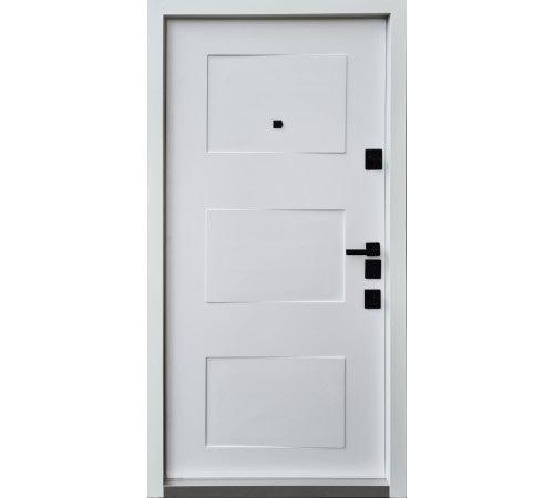 Входные Двери Авангард Порто мрамор темный/белая эмаль "Qdoors"