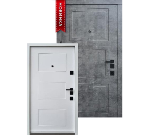 Входные Двери Авангард Порто мрамор темный/белая эмаль "Qdoors"