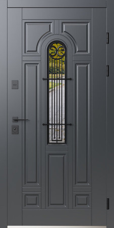 Вхідні Двері Лучія ArWood RAL 7016/ПВХ біле дерево Sarmak