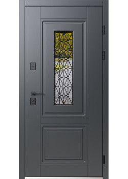 Двері Геліос ArWood RAL 7016/ПВХ біле дерево Sarmak