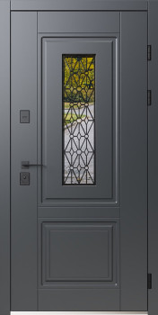 Двері Геліос ArWood RAL 7016/ПВХ біле дерево Sarmak