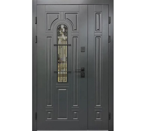 Входные Двери Sarmak Элегант Термо Лучия ArWood RAL 7016/ПВХ белое дерево 1200