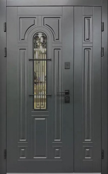 Двері Sarmak Елегант Термо Лучія ArWood RAL 7016/ПВХ біле дерево 1200