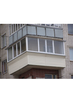 Балкон угловой под ключ с отделкой Aluplast