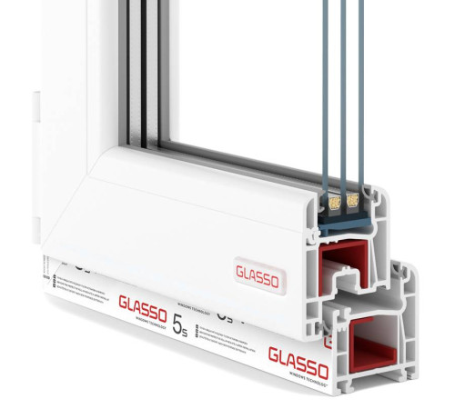 Металопластикові двері Glasso 5S 800 x 2000 мм