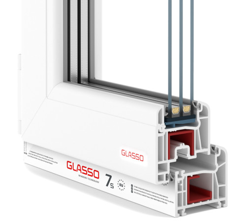 Металопластикові двері Glasso 7S 800 x 2000 мм