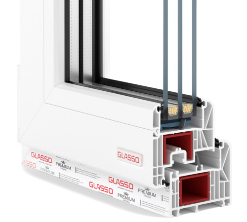 Металопластикові двері Glasso 85 800 x 2000 мм