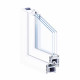 Металлопластиковые двери Kommerling 70ST plus полуторные с поворотно-откидной створкой 1200 x 2100 мм