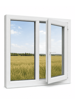 Металлопластиковое окно REHAU EURO 60 двухстворчатое с поворотно-откидной створкой 1200 x 1400 мм