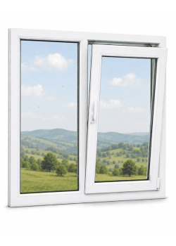 Металлопластиковое окно Rehau Euro 70 двустворчатое с поворотно-откидной створкой 1200 x 1400 мм