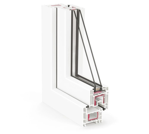 Металлопластиковые двери Rehau Euro 70 полуторные с поворотно-откидной створкой 1200 x 2100 мм