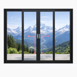 Алюмінієва паралельно розсувна система Reynaers CS 77 з теплоізоляцією 4500*2800 мм