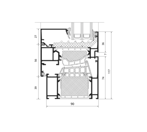 Алюмінієве вікно Schüco AWS 75.SI + з підвищеною теплоізоляцією поворотно-відкидне 1000*1500 мм