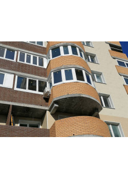 Радиальный балкон REHAU Rehau Euro 70 Балкон под ключ с отделкой