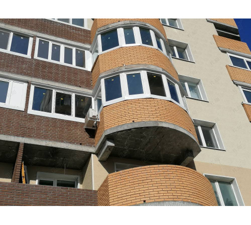 Радиальный балкон REHAU Rehau Euro 70 Балкон под ключ с отделкой