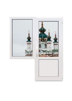 Балконный блок Veka Softline с глухим окном и поворотно-откидной дверью 1800 x 2100 мм