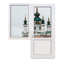Балконний блок Veka Softline з глухим вікном і поворотно-відкидними дверима 1800 x 2100 мм