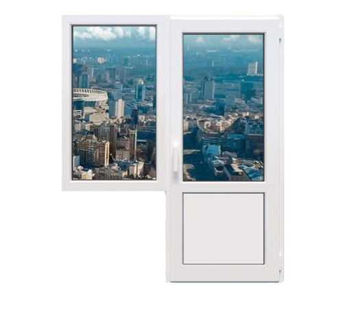 Балконный блок Veka Softline 82 с глухим окном и поворотно-откидной дверью 1800 x 2100 мм