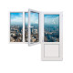 Балконный блок Veka Softline 82 с двухстворчатым окном и поворотно-откидной створкой 1900 x 2000 мм