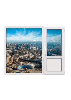 Балконный блок Veka Softline 82 с глухим панорамным окном в пол 2100 x 2000 мм