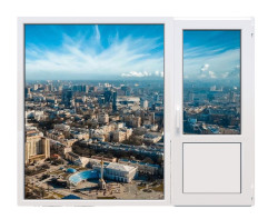 Балконний блок Veka Softline 82 з глухим панорамним вікном до підлоги 2100 x 2000 мм