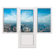 Балконный блок Veka Softline 82 с двумя окнами и поворотно-откидной дверью 2300 x 2100 мм