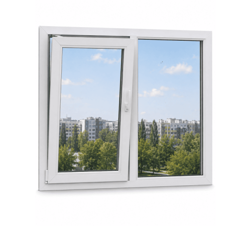 Металлопластиковое окно Viknaland 85Pro двустворчатое с поворотно-откидной створкой 1200 x 1400 мм