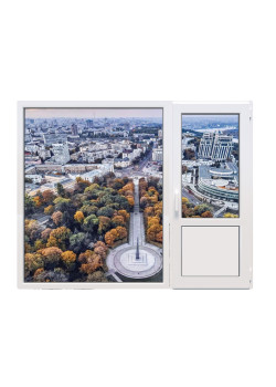 Балконный блок Viknaland 85Pro с глухим панорамным окном в пол 2100 x 2000 мм
