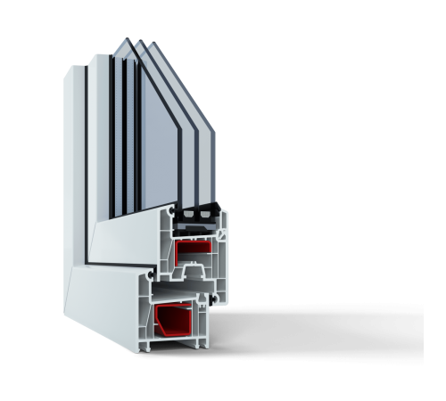 Металлопластиковые двери Viknaroff Fenster 500 полуторные с поворотно-откидной створкой 1200 x 2100 мм