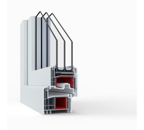 Металлопластиковые двери Viknaroff Gealan S8000 полуторные с поворотно-откидной створкой 1200 x 2100 мм
