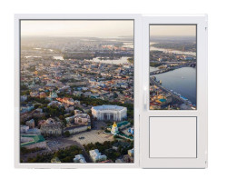 Балконний блок Viknaroff Gealan S9000 з глухим панорамним вікном до підлоги 2100 x 2000 мм