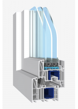 Балконный блок Salamander BluEvolution 82 с двухстворчатым окном и поворотно-откидной створкой 1900 x 2000 мм