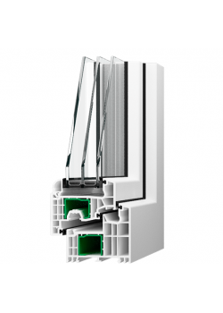 Балконный блок Salamander BluEvolution 92 с двухстворчатым окном и поворотно-откидной створкой 1900 x 2000 мм