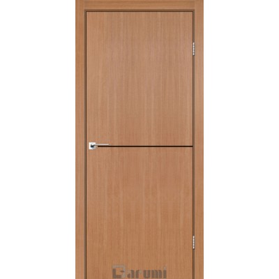 Межкомнатные Двери Plato Line PTL-03 дуб натуральный (декор с алюминия черного цвета) Darumi Ламинатин-0