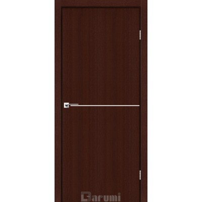 Межкомнатные Двери Plato Line PTL-03 венге панга (декор с алюминия цвета никель) Darumi Ламинатин-0