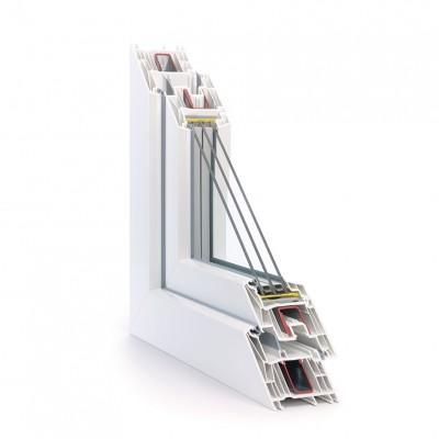 Балконный блок Rehau Synego с двухстворчатым окном и поворотно-откидной створкой 1900 x 2000 мм-1