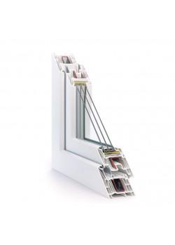 Металлопластиковое окно Rehau Synego трёхстворчатое с поворотно-откидной створкой 1900 x 1300 мм